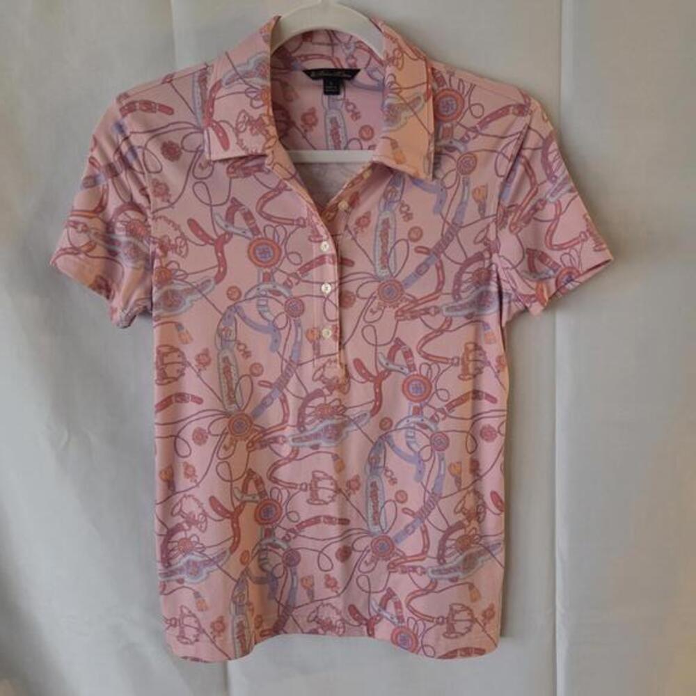 Brooks Brothers Pink Floral Print Polo Shirt - Small